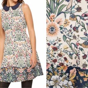 LC Lauren Conrad Floral Peter Pan Collar A-Line Dress Size 4